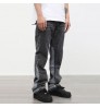 DiZNEW Custom Summer New Design Men Flared Jeans Patchwork Loose Hip Hop Denim Pants Washed Jeans