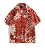 New Custom Mens Summer Brand Mix Of Plus Size Men'S Shirts Camisas De Hombre De Moda Fashion Half Printed Red Shirt