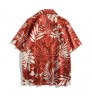 New Custom Mens Summer Brand Mix Of Plus Size Men'S Shirts Camisas De Hombre De Moda Fashion Half Printed Red Shirt