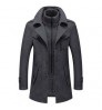 Fashion two-collar cold-proof men's coat woolen coat