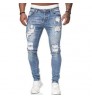 2022 factory wholesale customize men's denim pants, fashion Skinny Ripped jeans, tight stretch men's jeans