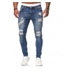 2022 factory wholesale customize men's denim pants, fashion Skinny Ripped jeans, tight stretch men's jeans