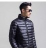 windproof Men's Down Coat custom embroidery stand collar warm puffer jacket