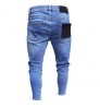 New Italy Style Men's Distressed Destroyed Badge Pants Art Patches Skinny Biker White Jeans Slim Trousers men denim jeans