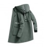 2022 Men's clothing Mid-length trench coat autumn new urban casual loose full large size hooded jacket coat