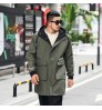 2022 Men's clothing Mid-length trench coat autumn new urban casual loose full large size hooded jacket coat