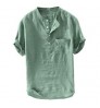 2022 Fashion Hawaii Men's Shirt Thin Mens Beach Short Sleeve Shirt Leisure Plain Linen Tops
