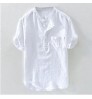 2022 Fashion Hawaii Men's Shirt Thin Mens Beach Short Sleeve Shirt Leisure Plain Linen Tops