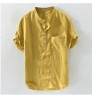 2022 Fashion Hawaii Men's Shirt Thin Mens Beach Short Sleeve Shirt Leisure Plain Linen Tops