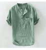 2022 Fashion Hawaii Men's Shirt Thin Mens Beach Short Sleeve Shirt Leisure Plain Linen Tops
