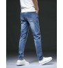 Factory custom high quality comfortable washed denim jeans fashion blue straight men's jeans