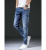 Factory custom high quality comfortable washed denim jeans fashion blue straight men's jeans