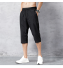 Men's Shorts Summer Breeches 2022 Thin Nylon 3/4 Length Trousers Male Bermuda Board Quick Drying Beach Black Men's Long Shorts