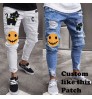 Factory Directly Wholesale Designers Jeans Mens Ripped Skinny Stretch Denim Pants Slim Distressed ripped skinny Men's Jeans