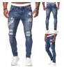 Factory Directly Wholesale Designers Jeans Mens Ripped Skinny Stretch Denim Pants Slim Distressed ripped skinny Men's Jeans