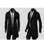 Features long double-breasted winter coats for men High Quality Solid Color men's jackets & coats trench coat men