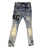 Trendy Brand Jeans Hip Hop Hole Jeans Men High Street Black Stretch Flocking Letter Animal Jeans Men Denim Motorcycle Pants