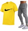 2022 Summer Pure Cotton T-shirt Trouser Suit Men's Sportswear Boys Pants & Trousers
