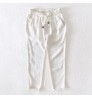 Stocked Men's 100 Linen Pants Casual Elastic Waist Drawstring Yoga Beach navy jogger chino trousers pants men
