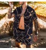 Summer beach shirt for men loose shirt Hawaiian men's shirts print suit