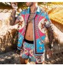 Summer beach shirt for men loose shirt Hawaiian men's shirts print suit