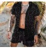 Summer beach shirt for men loose shirt Hawaiian men's shirts print suit