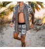 Summer beach shirt for men loose shirt Hawaiian men's shirts print suit