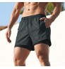 2 in 1 Quick dry Polyester Compression Mesh Liner Running Athletic Gym Sport Men's Workout Shorts
