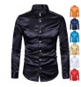 Wholesale Luxury Design High Quality Men's Shirts Fashion Reflective Long Sleeve Tops