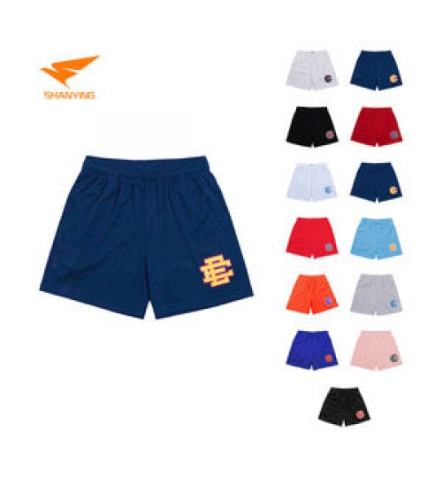 Blank Custom Logo Polyester Gym Mesh Sports Athletic Running Sport Fitness Beach Basketball Jogging Man Loose Shorts