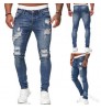 New Denim Men's Pants Cross-Border Ripped Trendy Black Slim Denim Skinny Pants Men Jeans
