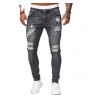 New Denim Men's Pants Cross-Border Ripped Trendy Black Slim Denim Skinny Pants Men Jeans