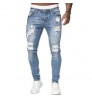 New Denim Men's Pants Cross-Border Ripped Trendy Black Slim Denim Skinny Pants Men Jeans