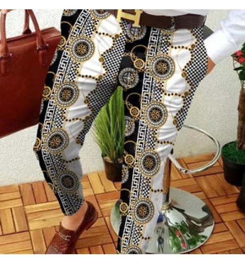 Custom men's pencil pants Fashion mens dress printed pants men's casual pants