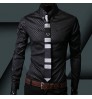 Custom luxury men's shirt Business Style Slim Soft Comfort Slim Fit Styles Long Sleeve Casual Dress Shirt For Men