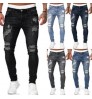 Factory Directly Wholesale Designers Pantalones Blue Jeans Mens Ripped Skinny Stretch Denim Pants Slim Men's Jeans