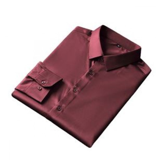 Business shirt solid color non-iron anti-wrinkle slim breathable stretch men's shirt