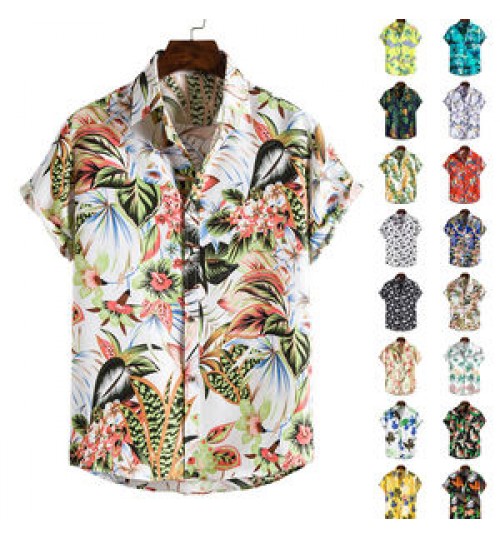 Fast Delivery 2022 Summer Resort Spring Summer Shirts Men's Printed Beach Shirt Hawaiian Short Sleeve Mens Hawaiian Shirt