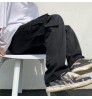 Black/white Casual Pants Men's Fashion Loose Straight Wide Leg Pants Men Streetwear Hip-hop Pocket Cargo Pants Mens Trousers