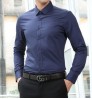 OEM/ODM Men's Shirts Long Sleeves Stand Collar 100% Cotton Solid Color White Dress Shirts for Men