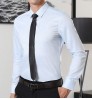 OEM/ODM Men's Shirts Long Sleeves Stand Collar 100% Cotton Solid Color White Dress Shirts for Men