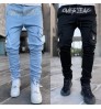 New Trendy Rhinestone Men's Pants Sweatpants Solid Color Jogger Reflective Running Training Jogging Pants Street Wear
