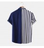 Coldker Mens Clothing 2021 Summer New Men's Short-sleeved Shirt Black and White Stripes Fashion Simple Camisas Para Hombre