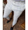 New men fall clothing 2021 fashion casual men's trousers plaid cropped trouser pencil pants