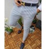 New men fall clothing 2021 fashion casual men's trousers plaid cropped trouser pencil pants