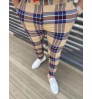 New men fall clothing 2021 fashion casual men's trousers plaid cropped trouser pencil pants