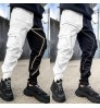 Wholesale loose sports boy's reflective stripe joggers men's pants & trousers cargo pants