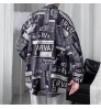 Spring Summer Fashion Man Long Sleeve Print Newspaper Shirt Men's Shirts Top Boys Loose Casual Shirt Men Plus Size 3XL