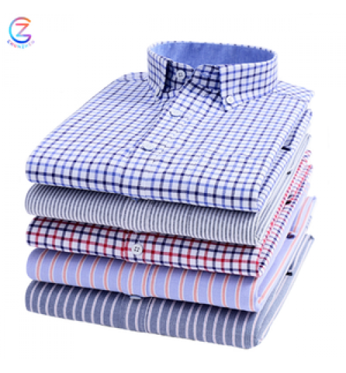 Wholesale 100% Cotton Custom Logo Heavy Print Long Sleeve Formal Casual Flannel Plaid Man Shirts Work Winter Men Shirts Cotton