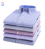 Wholesale 100% Cotton Custom Logo Heavy Print Long Sleeve Formal Casual Flannel Plaid Man Shirts Work Winter Men Shirts Cotton